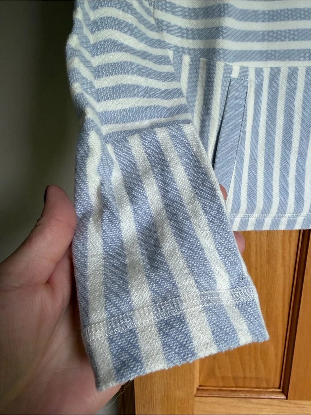 J.Crew Blue White Striped Cotton Knit Beach Pullover Hoodie Sweatshirt XXS NWT